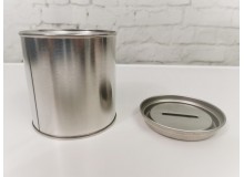 Spardose Dose mit Schlitz in silber 375ml